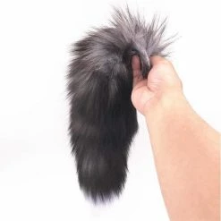 Kinky Cloth Pet Play Snow Tip Fox Tail Plug