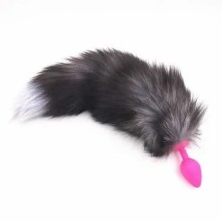 Kinky Cloth Pet Play Snow Tip Fox Tail Plug