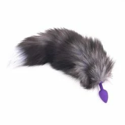 Kinky Cloth Pet Play Snow Tip Fox Tail Plug