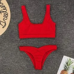 Kinky Cloth Solid Bikini Padded Bandage Bra Swimsuit Swimwear