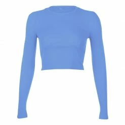 Kinky Cloth Solid Ribbed Crop Top Bodycon T-Shirt