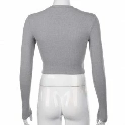 Kinky Cloth Solid Ribbed Crop Top Bodycon T-Shirt