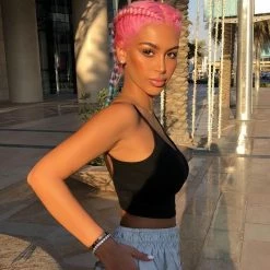 Kinky Cloth Spaghetti Strap Crop Top