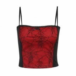 Kinky Cloth Spider Net Cut Out Camis