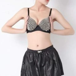 Kinky Cloth Spike Studded Bra