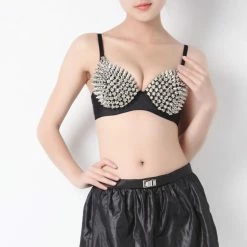 Kinky Cloth Spike Studded Bra
