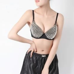 Kinky Cloth Spike Studded Bra