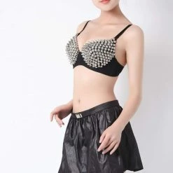 Kinky Cloth Spike Studded Bra