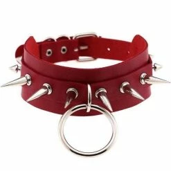 Kinky Cloth BDSM Spiked O Ring Collar