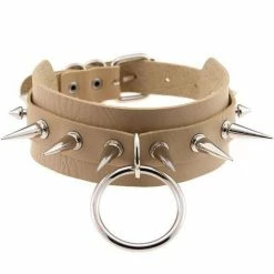 Kinky Cloth BDSM Spiked O Ring Collar