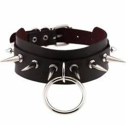 Kinky Cloth BDSM Spiked O Ring Collar