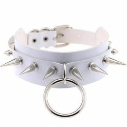 Kinky Cloth BDSM Spiked O Ring Collar