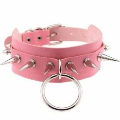 Kinky Cloth BDSM Spiked O Ring Collar
