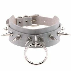 Kinky Cloth BDSM Spiked O Ring Collar