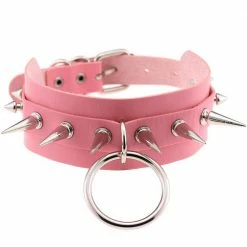 Kinky Cloth BDSM Spiked O Ring Collar