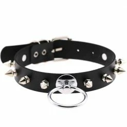 Kinky Cloth Collars & Chokers Spiked Ring Collar
