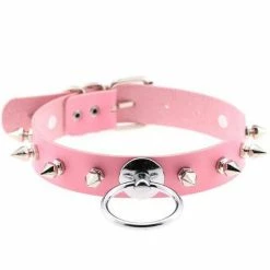 Kinky Cloth Collars & Chokers Spiked Ring Collar