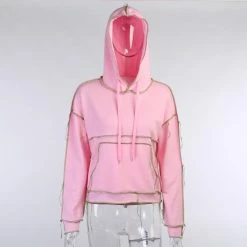 Kinky Cloth Sporty Hooded Patchwork Hoodies Top & Tees