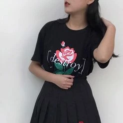 Kinky Cloth Rose Embroidered Skirt Skirts