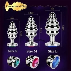 Kinky Cloth Stainless Steel Ribbed Plugs Anal Toys