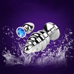 Kinky Cloth Stainless Steel Ribbed Plugs Anal Toys