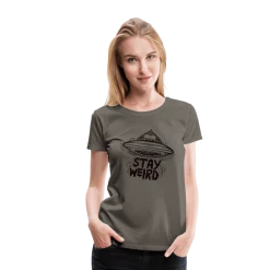 SPOD Stay Weird Flying Saucer Women’s Premium T-Shirt
