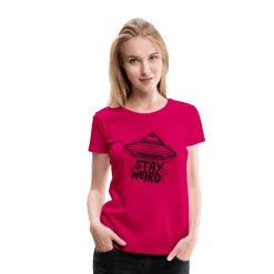 SPOD Stay Weird Flying Saucer Women’s Premium T-Shirt