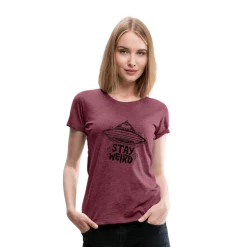 SPOD Stay Weird Flying Saucer Women’s Premium T-Shirt
