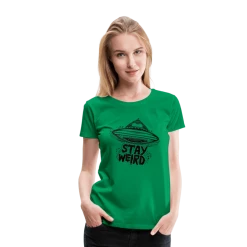 SPOD Stay Weird Flying Saucer Women’s Premium T-Shirt