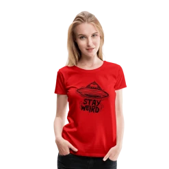 SPOD Stay Weird Flying Saucer Women’s Premium T-Shirt