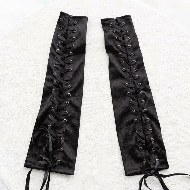 Kinky Cloth Steampunk Lace Up Fingerless Gloves 3 Kinky Cloth Steampunk Lace Up Fingerless Gloves