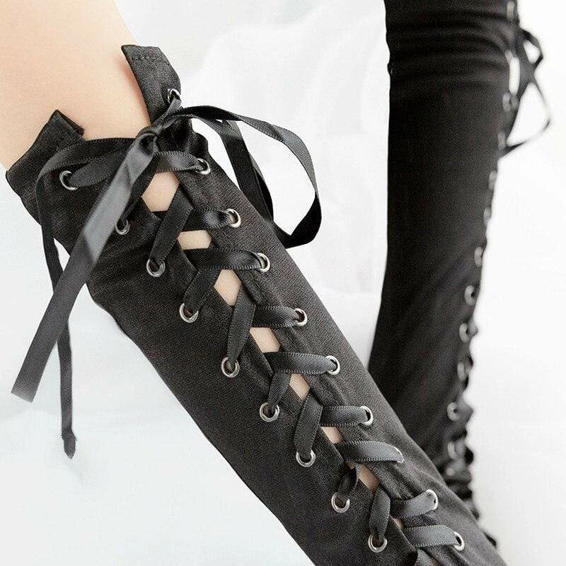 Kinky Cloth Steampunk Lace Up Fingerless Gloves 4 Kinky Cloth Steampunk Lace Up Fingerless Gloves