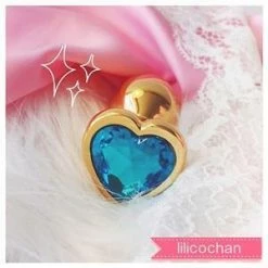 Kinky Cloth Anal Toys Gold Heart Jeweled Plug