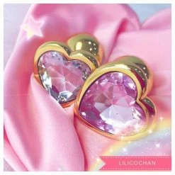 Kinky Cloth Anal Toys Gold Heart Jeweled Plug