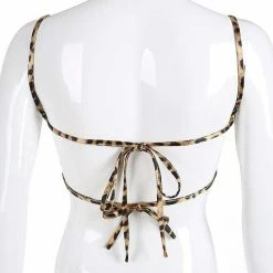 Kinky Cloth Strappy Backless Leopard Print Crop Top