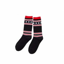 Kinky Cloth Stripe Stars Over Knee Socks
