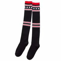 Kinky Cloth Stripe Stars Over Knee Socks