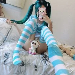 Kinky Cloth Socks & Tights Striped Colors Thigh High Socks