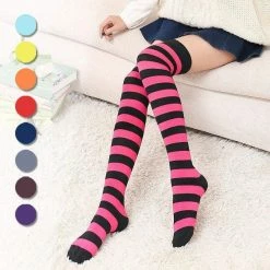 Kinky Cloth Socks & Tights Striped Colors Thigh High Socks