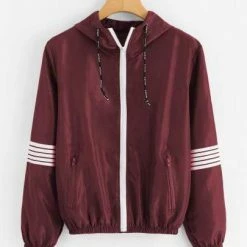 Spocket Striped Hooded Jacket Jackets & Outerwear