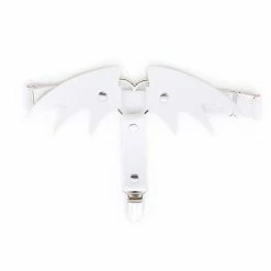 Kinky Cloth Studded Heart White Garters DDLG - Daddy / Little