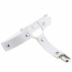 Kinky Cloth Studded Heart White Garters DDLG - Daddy / Little