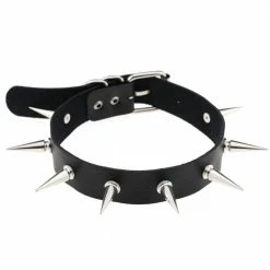 Kinky Cloth Studded Leather Choker