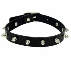 Kinky Cloth Goth Studded Rivet Leather Choker