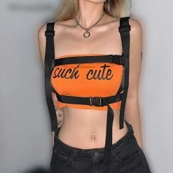 Kinky Cloth Such Cute Patchwork Belt Tank Top Punk