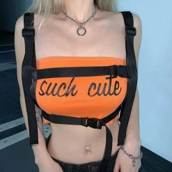 Kinky Cloth Such Cute Patchwork Belt Tank Top Punk