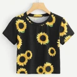 Spocket Kawaii Sunflower Crop Top