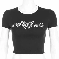 Kinky Cloth Sure Butterfly Crop Top Top & Tees