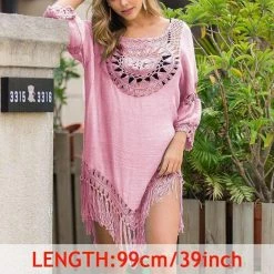 Kinky Cloth Tassel Cover Up Tunic Beach Dress