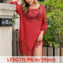 Kinky Cloth Tassel Cover Up Tunic Beach Dress